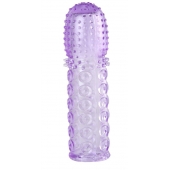 Насадка гелевая фиолетовая с точками, шипами и наплывами - 13,5 см. - Toyfa Basic - в Вологде купить с доставкой