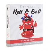 Стимулирующий презерватив-насадка Roll   Ball Strawberry - Sitabella - купить с доставкой в Вологде