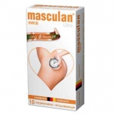 Розовые презервативы Masculan Ultra Long Pleasure с колечками, пупырышками и продлевающим эффектом - 10 шт. - Masculan - купить с доставкой в Вологде