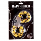 Металлические наручники с леопардовой плюшевой отделкой - Сима-Ленд - купить с доставкой в Вологде