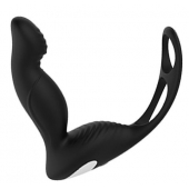Черный вибромассажер простаты P-PLEASER W ERECTION ENHANCE - Dream Toys - в Вологде купить с доставкой