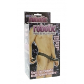 Мужской фаллопротез с вибрацией ROBOTIC MALE STRAP-ON BLACK - 17 см. - Seven Creations - купить с доставкой в Вологде
