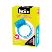 Голубое эрекционное виброкольцо Luxe VIBRO  Райская птица  + презерватив - Luxe - в Вологде купить с доставкой