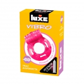 Розовое эрекционное виброкольцо Luxe VIBRO  Ужас Альпиниста  + презерватив - Luxe - в Вологде купить с доставкой