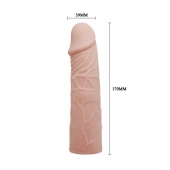 Закрытая телесная насадка-фаллос - 17 см. - Sex Expert - в Вологде купить с доставкой