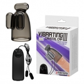 Дымчатая насадка-мастурбатор с вибрацией Vibrating Crystal Cap III - Baile - в Вологде купить с доставкой