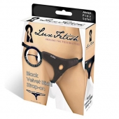 Черные плюшевые трусики для страпона - Lux Fetish - купить с доставкой в Вологде
