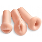 Комплект из 3 мастурбаторов All 3 Holes: вагина, анус, ротик - Pipedream - в Вологде купить с доставкой