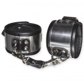 Эффектные серебристо-черные наручники с металлическим блеском - Sitabella - купить с доставкой в Вологде