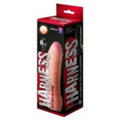 Телесная изогнутая насадка на Harness с коннектором BLACK LINE - 17 см. - LOVETOY (А-Полимер) - купить с доставкой в Вологде