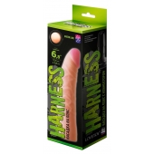 Телесная изогнутая насадка на Harness с коннектором GREEN LINE - 18 см. - LOVETOY (А-Полимер) - купить с доставкой в Вологде