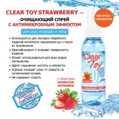 Очищающий спрей для игрушек CLEAR TOY Strawberry - 100 мл. - Биоритм - купить с доставкой в Вологде