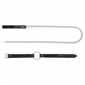 Черный поводок и чокер с кольцом Rada - Rebelts - купить с доставкой в Вологде