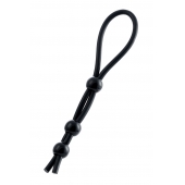 Черное лассо на пенис с тремя бусинами - A-toys - в Вологде купить с доставкой