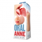 Телесный мастурбатор-ротик с язычком Oral Anne - Blush Novelties - в Вологде купить с доставкой