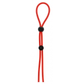 Красное лассо на пенис с двумя бусинами STRETCHY LASSO CAGE - Dream Toys - в Вологде купить с доставкой