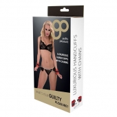 Красно-чёрные наручники на металлической цепочке - Blush Novelties - купить с доставкой в Вологде