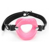 Розовый кляп-губки на черном ремешке - Notabu - купить с доставкой в Вологде