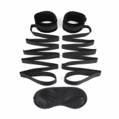 Чёрные манжеты для фиксации на кровати Bondage Bed Strap - Lux Fetish - купить с доставкой в Вологде