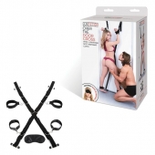 Чёрный набор для фиксации у двери - Lux Fetish - купить с доставкой в Вологде