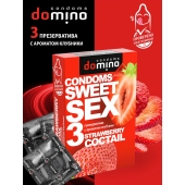 Презервативы для орального секса DOMINO Sweet Sex с ароматом клубничного коктейля  - 3 шт. - Domino - купить с доставкой в Вологде