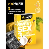 Презервативы для орального секса DOMINO Sweet Sex с ароматом тропических фруктов - 3 шт. - Domino - купить с доставкой в Вологде