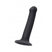Черный фаллос на присоске Silicone Bendable Dildo M - 18 см. - Strap-on-me - купить с доставкой в Вологде