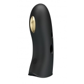 Черная вибронасадка на палец с электростимуляцией Marico - Baile - купить с доставкой в Вологде