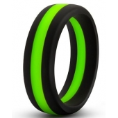 Черно-зеленое эрекционное кольцо Silicone Go Pro Cock Ring - Blush Novelties - в Вологде купить с доставкой