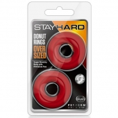 Набор из 2 красных эрекционных колец DONUT RINGS OVERSIZED - Blush Novelties - в Вологде купить с доставкой