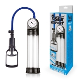 Прозрачная вакуумная помпа Sex Expert с манометром - Sex Expert - в Вологде купить с доставкой