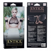 Черные мягкие наручники Entice French Cuffs с цепью - California Exotic Novelties - купить с доставкой в Вологде