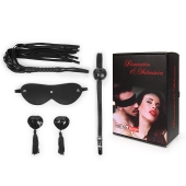 Эротический набор в черном цвете: маска, кляп, пэстисы, плётка - Notabu - купить с доставкой в Вологде