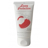 Лубрикант на водной основе с ароматом малины Love Protection Strawberry - 50 мл. - Lola Games - купить с доставкой в Вологде