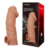 Телесная насадка на фаллос с фиксацией мошонки EXTREME SLEEVE - 15,6 см. - KOKOS - в Вологде купить с доставкой
