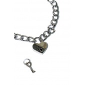 Серебристый ошейник Embrace с ключиком - Lola Games - купить с доставкой в Вологде