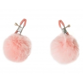 Зажимы на соски Angelic с розовыми меховыми шариками - Lola Games - купить с доставкой в Вологде