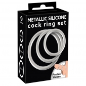 Набор из 3 эрекционных колец под металл Metallic Silicone Cock Ring Set - Orion - в Вологде купить с доставкой