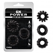 Набор из 3 черных эрекционных колец Gear Up Rings - Chisa - в Вологде купить с доставкой