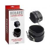 Черные оковы на ноги Obey Me Leather Ankle Cuffs - Chisa - купить с доставкой в Вологде