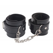 Черные оковы на ноги Obey Me Leather Ankle Cuffs - Chisa - купить с доставкой в Вологде