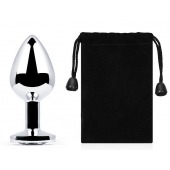 Серебристая анальная пробка с прозрачным стразом - 7,2 см. - Anal Jewelry Plug - купить с доставкой в Вологде