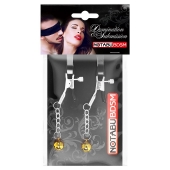 Оригинальные зажимы на соски с желтыми шариками - Notabu - купить с доставкой в Вологде