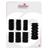 Набор из 7 черных насадок PENIS SLEEVES SET - Dream Toys - в Вологде купить с доставкой
