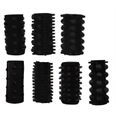 Набор из 7 черных насадок PENIS SLEEVES SET - Dream Toys - в Вологде купить с доставкой