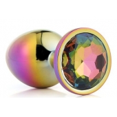 Голографическая анальная втулка с радужным кристаллом - 7,1 см. - Dream Toys - купить с доставкой в Вологде
