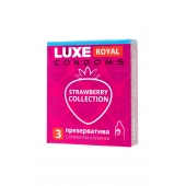 Презервативы с ароматом клубники LUXE Royal Strawberry Collection - 3 шт. - Luxe - купить с доставкой в Вологде