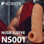 Телесная открытая насадка-реалистик с подхватом мошонки Nude Sleeve M - 12 см. - KOKOS - в Вологде купить с доставкой