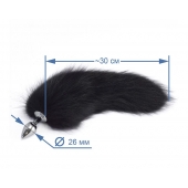 Хромированная анальная пробка с пушистым хвостиком - Sitabella - купить с доставкой в Вологде