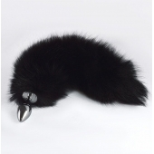 Хромированная анальная пробка с пушистым хвостиком - Sitabella - купить с доставкой в Вологде